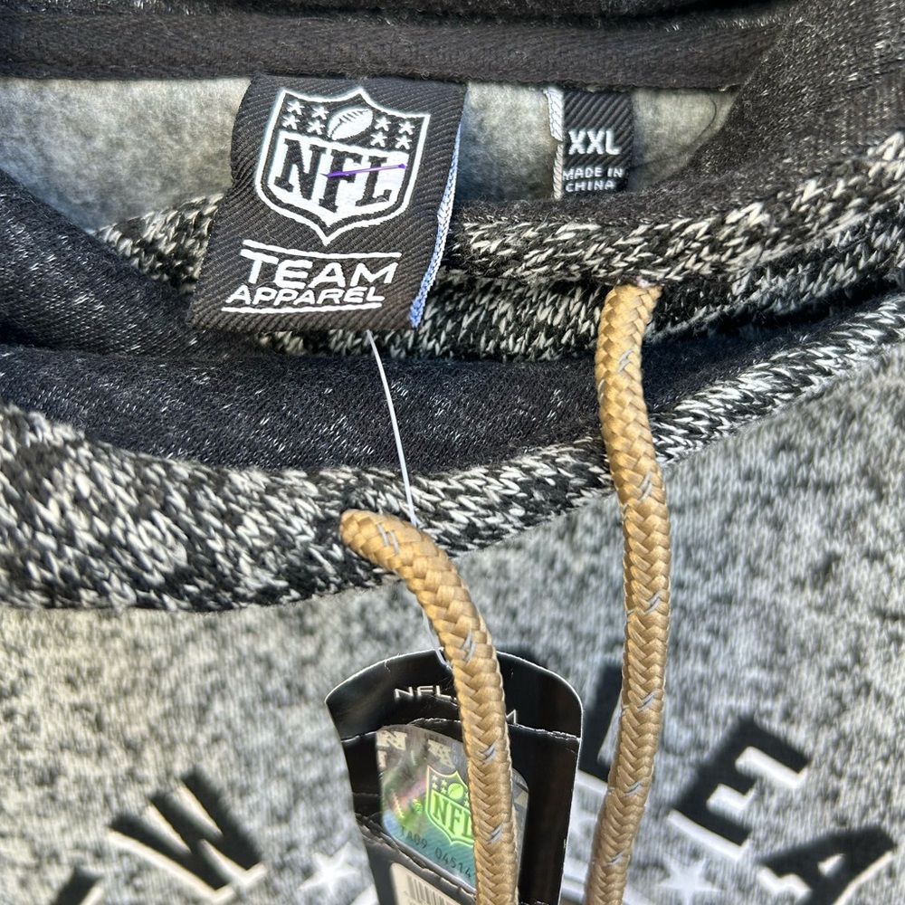 NWT NFL Team Apparel New Orleans Saints 2-Tone Gray Long Sleeve Hooded XXL Shirt - Picture 4 of 5